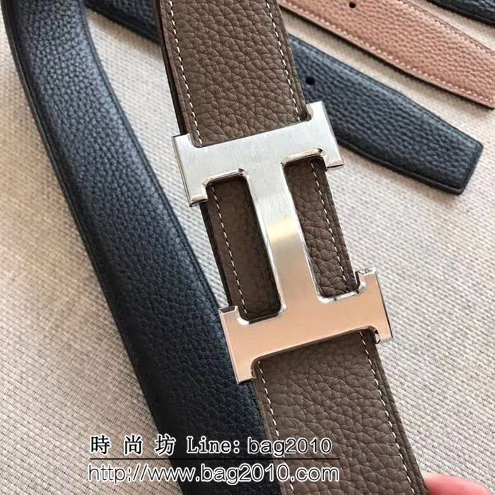 愛馬仕HERMES 寬版頭尾雙八字 官網同步 雙面可用 原版皮高端男士皮帶 HHG1536
